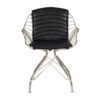 Iron Leather Wire Chair-Silver Finish
