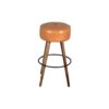 LEATHER WOODEN STOOL