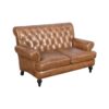 Leather Wooden Loveseat
